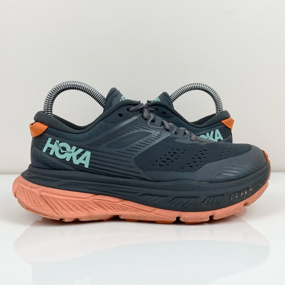 Hoka One One Women’s Stinson ATR 6 Gray & Orange Athletic Running Shoes Size 6.0